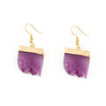 Gold Cap Irregular Resin Crystal Drop Earrings Four Colors view 6