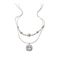 Light Luxury Copper Zircon Pearl Beaded Square Pendant Double Layer Choker Necklace view 5