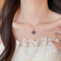 Copper Zircon Flower Teardrop Pendant Necklace Light Luxury Clavicle Choker For Women view 4