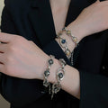 Rhinestone Oval Hollow Alloy Bangle Vintage European Style Light Luxury Jewelry view 1