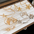 European Style Copper Pleated Butterfly Flower Starfish Arm Cuff Bangle For Women view 2