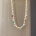 French Vintage Faux Pearl Beaded Round Pendant Necklace Light Luxury Geometric Choker view 1