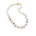 French Vintage Faux Pearl Beaded Round Pendant Necklace Light Luxury Geometric Choker view 5