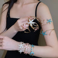European American Style Iron Enamel Starfish Arm Cuff Bangle For Vacation Fashion Jewelry view 1