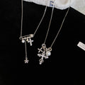 Copper Zircon Pearl Cross Star Pendant Necklace For Women Light Luxury Geometric Choker view 2