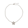 Light Luxury Copper Zircon Flower Hollow Pendant Necklace, Elegant Sweet Clavicle Choker view 5