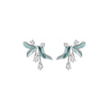 Korean Style Copper Zircon Flower Stud Earrings Sweet Light Luxury Fashion OL Jewelry view 5