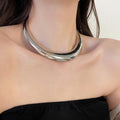 Shiny Iron Round Gradient Choker Necklace Old Money Geometric Metal Collar Jewelry view 3
