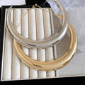 Shiny Iron Round Gradient Choker Necklace Old Money Geometric Metal Collar Jewelry view 4