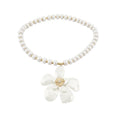 French Vintage Acrylic Beaded Rhinestone Flower Pendant Sweater Necklace For Women view 5
