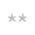 18K Gold Plated Copper Star Stud Earrings With Silver Posts Full Zircon Light Luxury Design view 5