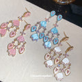 18K Gold Plated Acetate Waterdrop Fan Zircon Stud Earrings With Silver Posts Vintage Luxury view 3