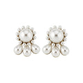 French Vintage Faux Pearl Round Waterdrop Stud Earrings For Women Elegant Geometric Silver Needle Jewelry view 5