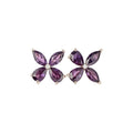 Light Luxury Copper Zircon Flower Stud Earrings With Silver Posts For Women view 5