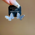 2024 Summer Light Luxury Gradient Crystal Butterfly Stud Earrings, Fresh Niche Design view 4