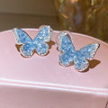 2024 Summer Light Luxury Gradient Crystal Butterfly Stud Earrings, Fresh Niche Design view 2