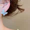 2024 Summer Light Luxury Gradient Crystal Butterfly Stud Earrings, Fresh Niche Design view 3