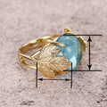 Translucent Ginkgo Leaf Faux Moonstone Ring For Women, New Chinese Style Elegant Accessory view 4