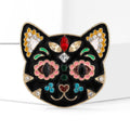 Alloy Enamel Rhinestone Cat Brooch Pin For Women Apparel view 2
