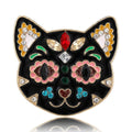Alloy Enamel Rhinestone Cat Brooch Pin For Women Apparel view 1