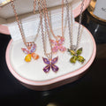Copper Zircon Flower Teardrop Pendant Necklace Light Luxury Delicate Clavicle Choker for Women view 1