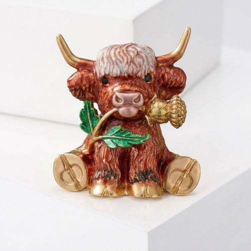 Alloy Enamel Zodiac Ox Brooch Pin For Suit Accessories