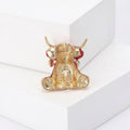 Alloy Enamel Zodiac Ox Brooch Pin For Suit Accessories view 3