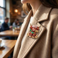 Alloy Enamel Zodiac Ox Brooch Pin For Suit Accessories view 4