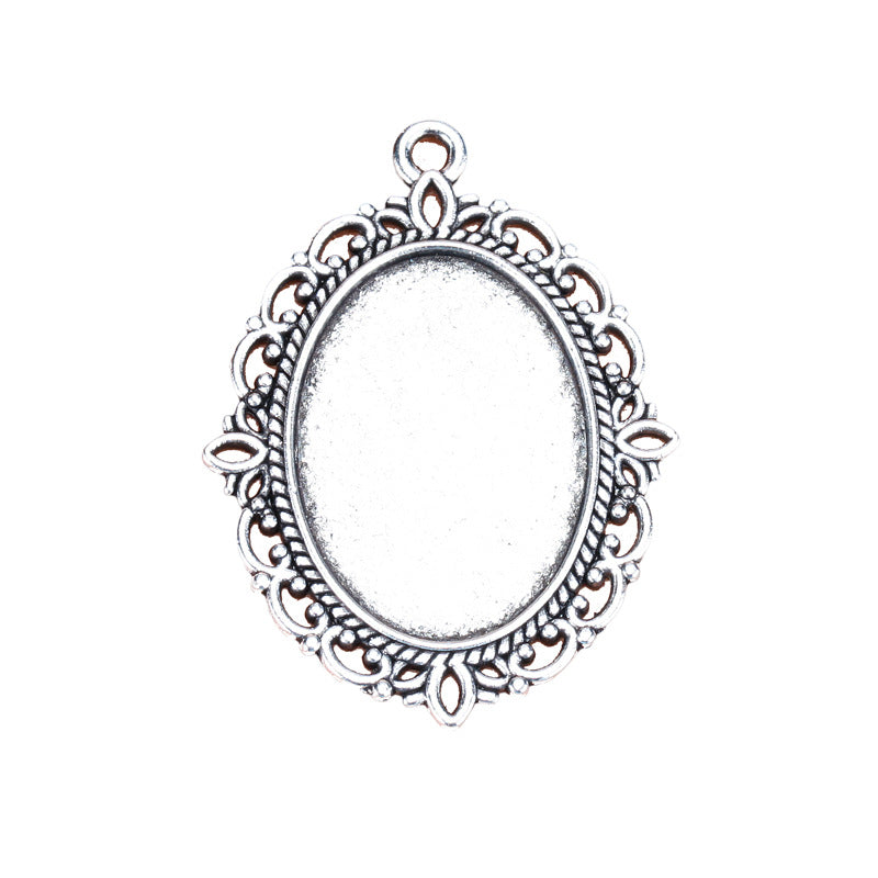 18x25mm Oval Alloy Cabochon Tray Bezel Setting Pendant Base