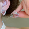 Korean Light Luxury Faux Pearl Zircon Flower Stud Earrings With Silver Pins For Women view 3