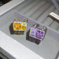 2026 New Copper Zircon Square Pleated Open Ring Minimalist Light Luxury Geometric Finger Jewelry view 4