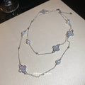 Light Luxury Alloy Rhinestone Flower Pearl Sweater Necklace For Women view 4
