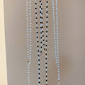 Old Money Faux Pearl Crystal Beaded Y Necklace With Geometric Tassel Pendant view 4
