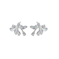 Sweet Flower Zircon Enamel Copper Bracelet And Stud Earrings Jewelry Set For Women view 5