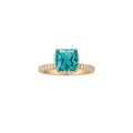 18K Gold Plated Copper Square Zircon Open Bangle Ring For Women Modern Minimalist Jewelry view 5