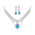 Light Luxury Copper Zircon Teardrop Lace Necklace And Stud Earrings Jewelry Set For Women view 5