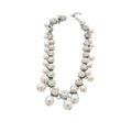 French Vintage Faux Pearl Rhinestone Beaded Necklace Earrings Jewelry Set For Banquet view 5
