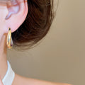 2026 New Two Tone Copper U Shaped Ear Cuff Earrings Minimalist Modern Geometric Round Jewelry view 3
