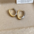 2026 New Two Tone Copper U Shaped Ear Cuff Earrings Minimalist Modern Geometric Round Jewelry view 2