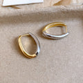 2026 New Two Tone Copper U Shaped Ear Cuff Earrings Minimalist Modern Geometric Round Jewelry view 4