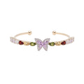 Copper Zircon Butterfly Open Bangle For Women Light Luxury Korean Fashion Jewelry view 5