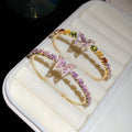 Copper Zircon Butterfly Open Bangle For Women Light Luxury Korean Fashion Jewelry view 2