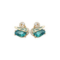 Korean Light Luxury Copper Swan Stud Earrings With Sparkling Zircon And Silver Pins view 5