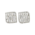 Light Luxury Copper Zircon Rhombus Stud Earrings For Women With Silver Pins view 5