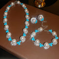 Vintage Princess Faux Pearl Rhinestone Jewelry Set With Stud Earrings Bracelet And Necklace view 3
