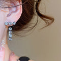 2026 Copper Round Zircon Two Way Stud Earrings With Silver Pins For Women Fashion Jewelry view 3