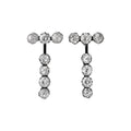 2026 Copper Round Zircon Two Way Stud Earrings With Silver Pins For Women Fashion Jewelry view 5