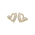Light Luxury Copper Heart Zircon Stud Earrings With Silver Pins For Women view 5