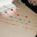 Monet Garden Sparkling Zircon Mother Of Pearl Flower Stainless Steel Beaded Bracelet view 4
