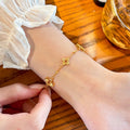 18K Gold Plated Copper Zircon Flower Hollow Beaded Bracelet For Women Light Luxury Jewelry view 1